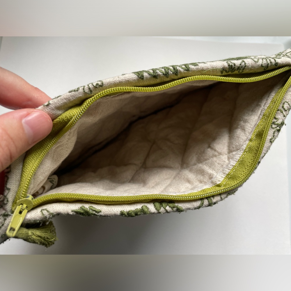 Cotton Embroidered Leap Frog Zippered Bag - Picture 4 of 9